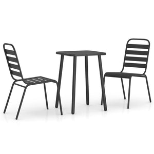 Set da Pranzo da Giardino 3 pz in Acciaio Antracitecod mxl 124653