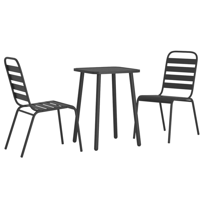 Set da Pranzo da Giardino 3 pz in Acciaio Antracitecod mxl 124653