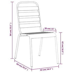 Set da Pranzo da Giardino 3 pz in Acciaio Antracite 3187985