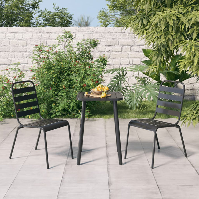 Set da Pranzo da Giardino 3 pz in Acciaio Antracitecod mxl 124653