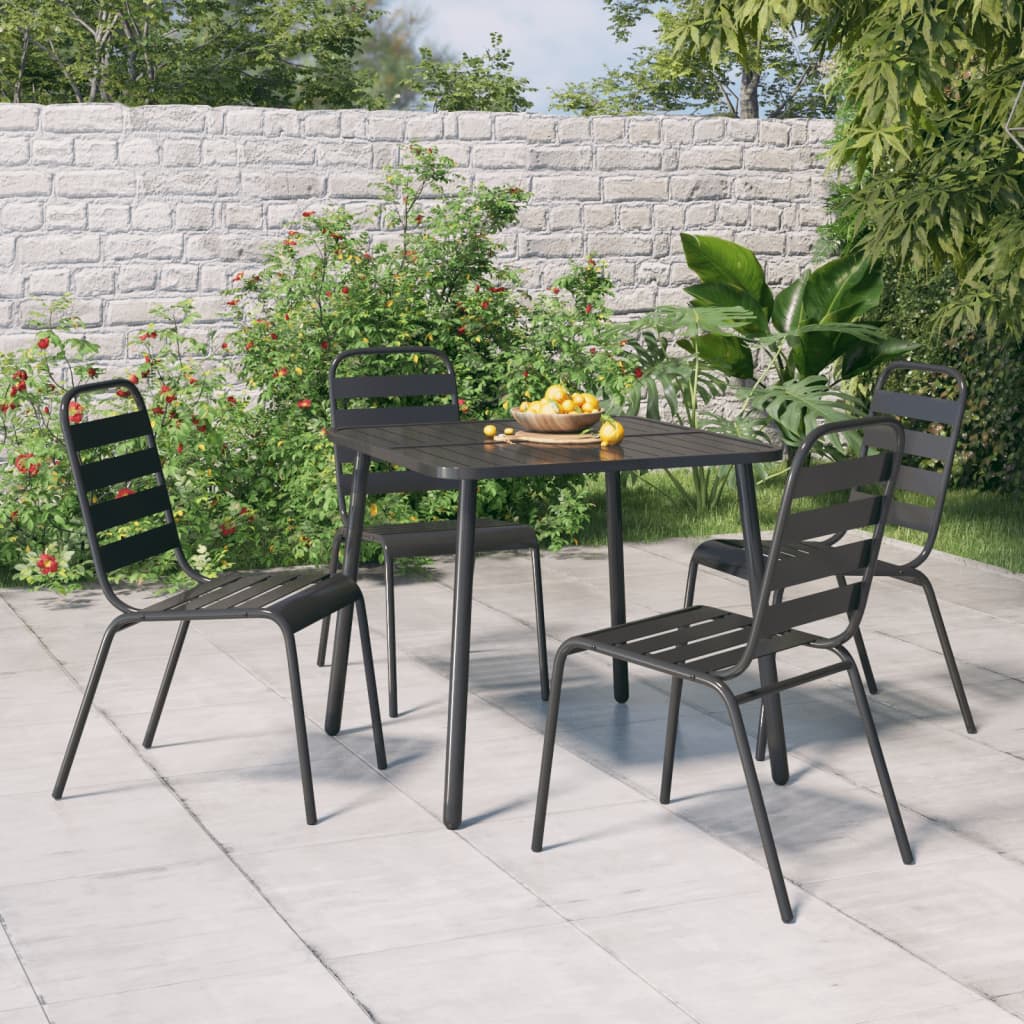 Set da Pranzo da Giardino 5 pz in Acciaio Antracite 3187988