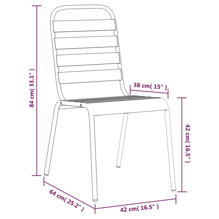 Set da Pranzo da Giardino 5 pz in Acciaio Antracite 3187991