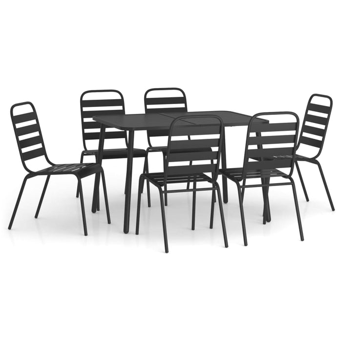 Set da Pranzo da Giardino 7 pz in Acciaio Antracite 3187992