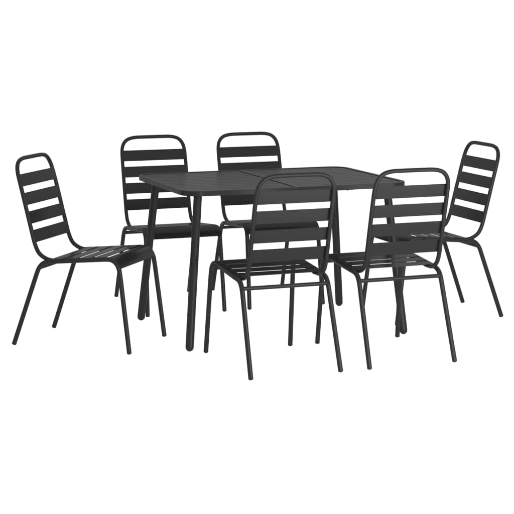 Set da Pranzo da Giardino 7 pz in Acciaio Antracite 3187992