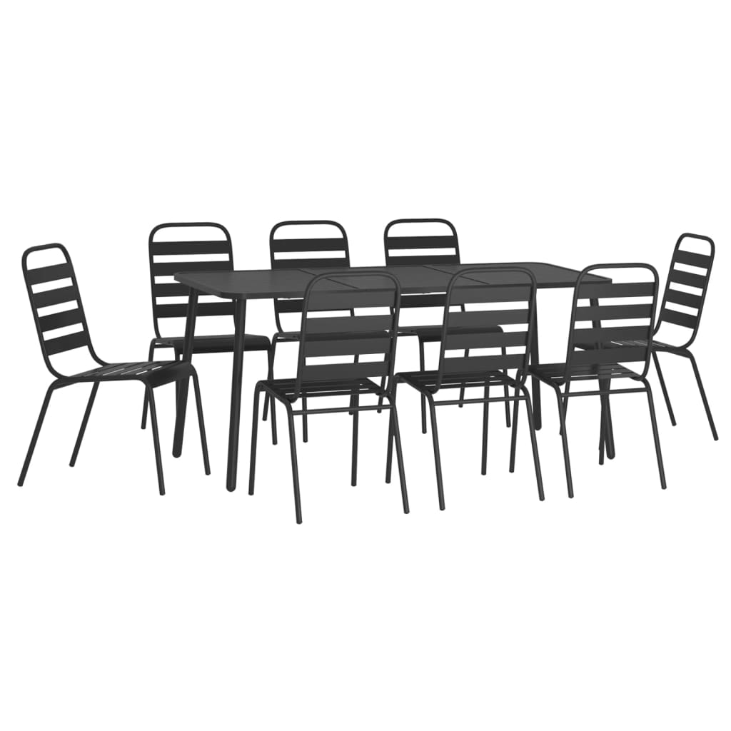 Set da Pranzo da Giardino 9 pz in Acciaio Antracite 3187994