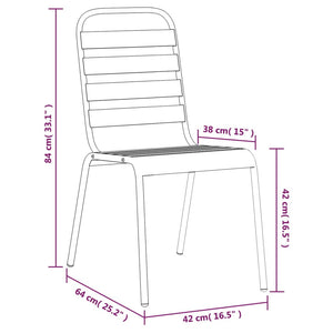 Set da Pranzo da Giardino 9 pz in Acciaio Antracite 3187994