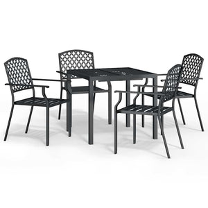 Set da Pranzo da Giardino 5 pz in Acciaio Antracite 3187998