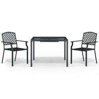 Set da Pranzo da Giardino 3 pz in Acciaio Antracite 3187999