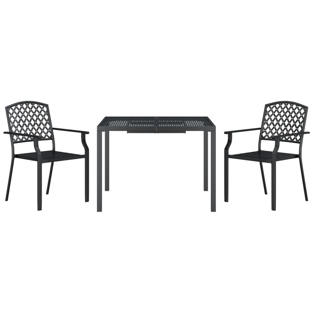 Set da Pranzo da Giardino 3 pz in Acciaio Antracite 3187999