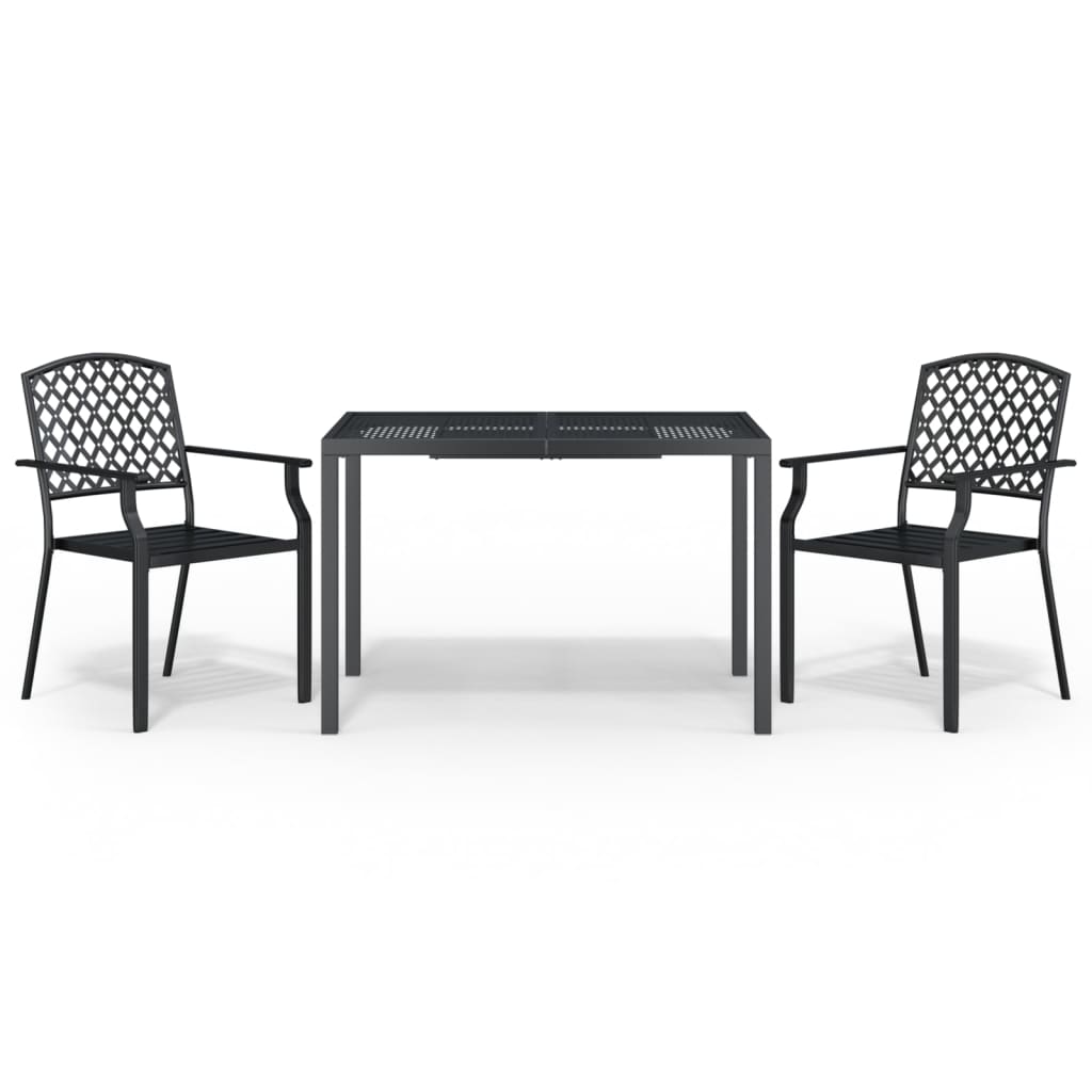 Set da Pranzo da Giardino 3 pz in Acciaio Antracite 3188001