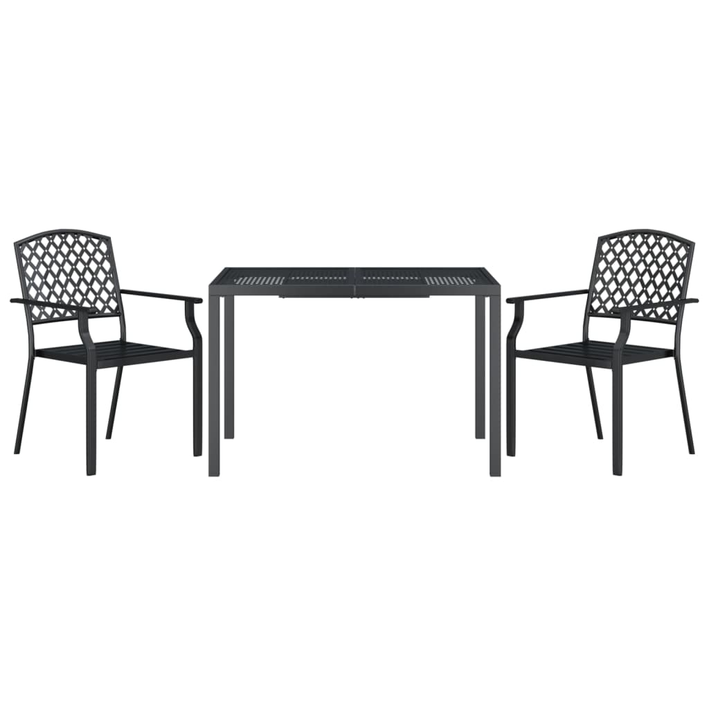 Set da Pranzo da Giardino 3 pz in Acciaio Antracite 3188001