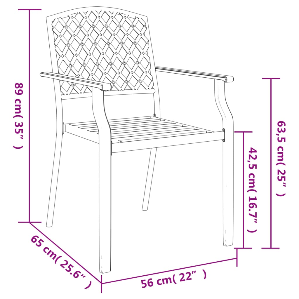 Set da Pranzo da Giardino 3 pz in Acciaio Antracite 3188001