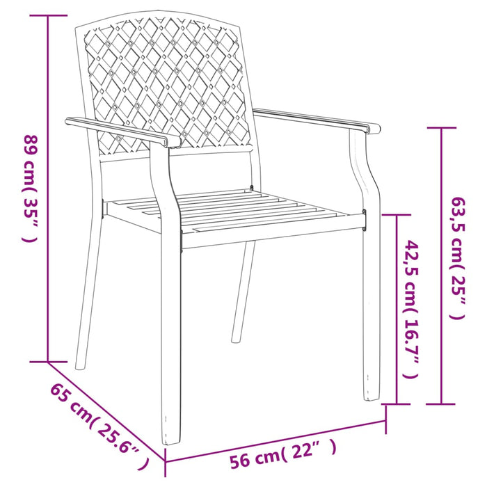 Set da Pranzo da Giardino 3 pz in Acciaio Antracite 3188001