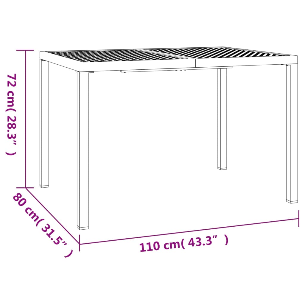 Set da Pranzo da Giardino 3 pz in Acciaio Antracite 3188001