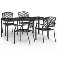 Set da Pranzo da Giardino 5 pz in Acciaio Antracitecod mxl 100689