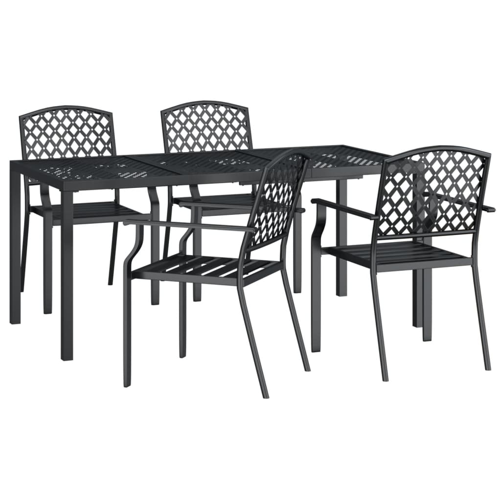 Set da Pranzo da Giardino 5 pz in Acciaio Antracitecod mxl 100689