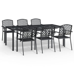 Set da Pranzo da Giardino 7 pz in Acciaio Antracitecod mxl 76762