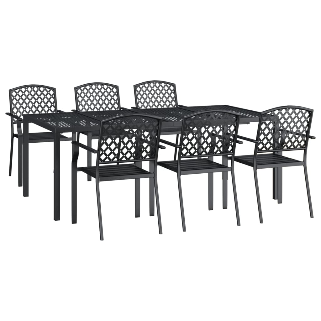 Set da Pranzo da Giardino 7 pz in Acciaio Antracitecod mxl 76762