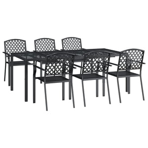 Set da Pranzo da Giardino 7 pz in Acciaio Antracitecod mxl 76762