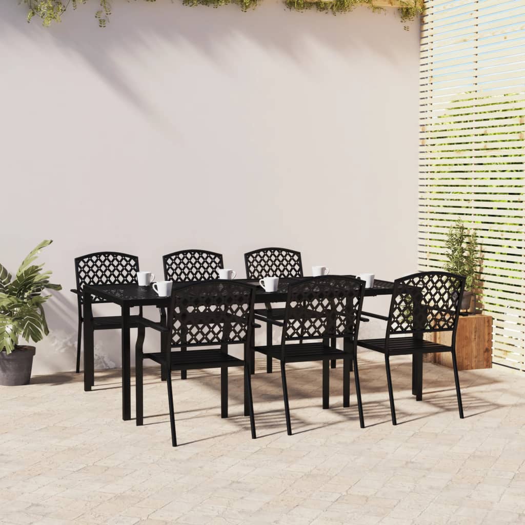 Set da Pranzo da Giardino 7 pz in Acciaio Antracitecod mxl 76762