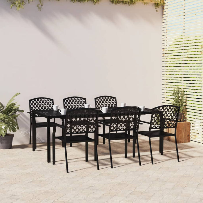 Set da Pranzo da Giardino 7 pz in Acciaio Antracitecod mxl 76762