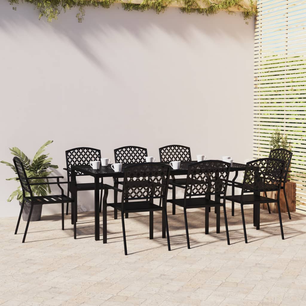 Set da Pranzo da Giardino 9 pz in Acciaio Antracitecod mxl 100700