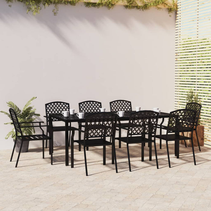 Set da Pranzo da Giardino 9 pz in Acciaio Antracitecod mxl 100700