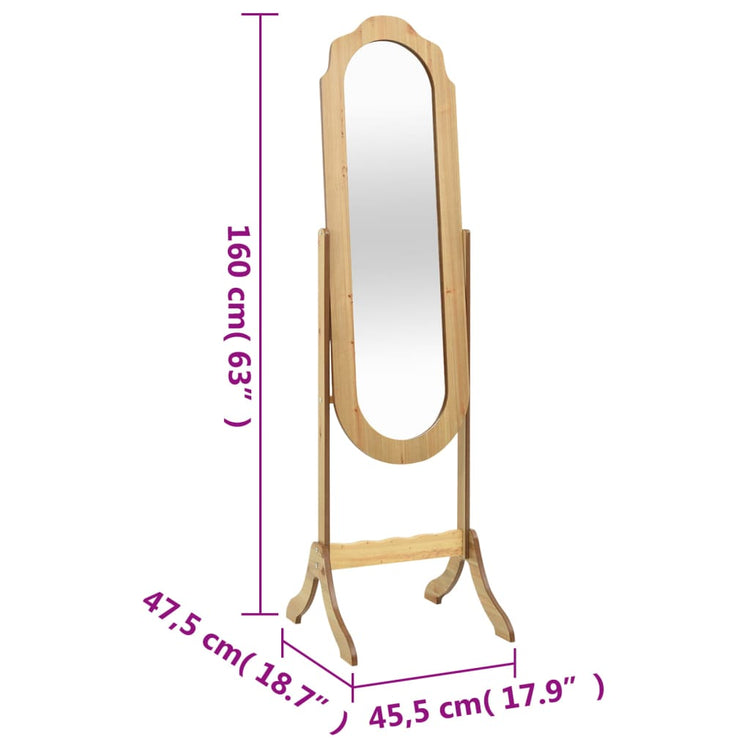 Specchio Autoportante 45,5x47,5x160 cm in Legno Multistrato 353905