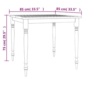 Tavolo Batavia 85x85x75 cm Legno Massello di Teak 363254