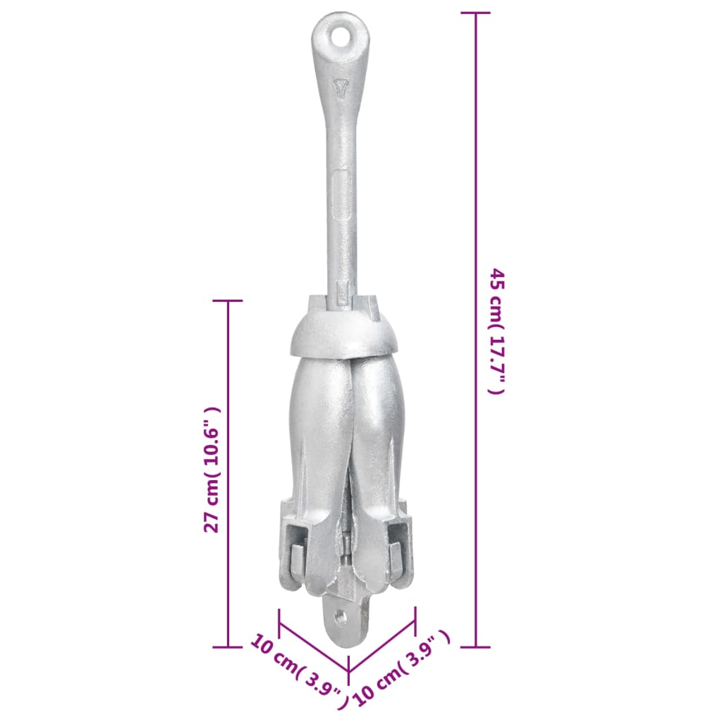 Ancora Pieghevole Argento 4 kg in Ferro Malleabile 94270