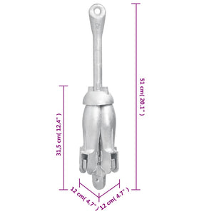 Ancora Pieghevole Argento 6 kg in Ferro Malleabile 94271