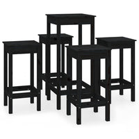 Set da Bar 5 pz Nero in Legno Massello di Pino 3188141