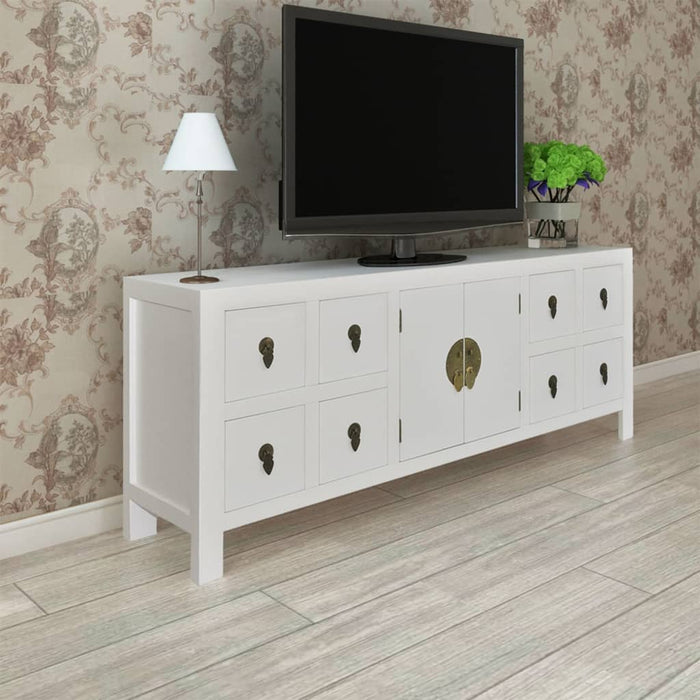 Mobile Porta TV Bianco 110x24x48 cm in Legno Multistratocod mxl 118815