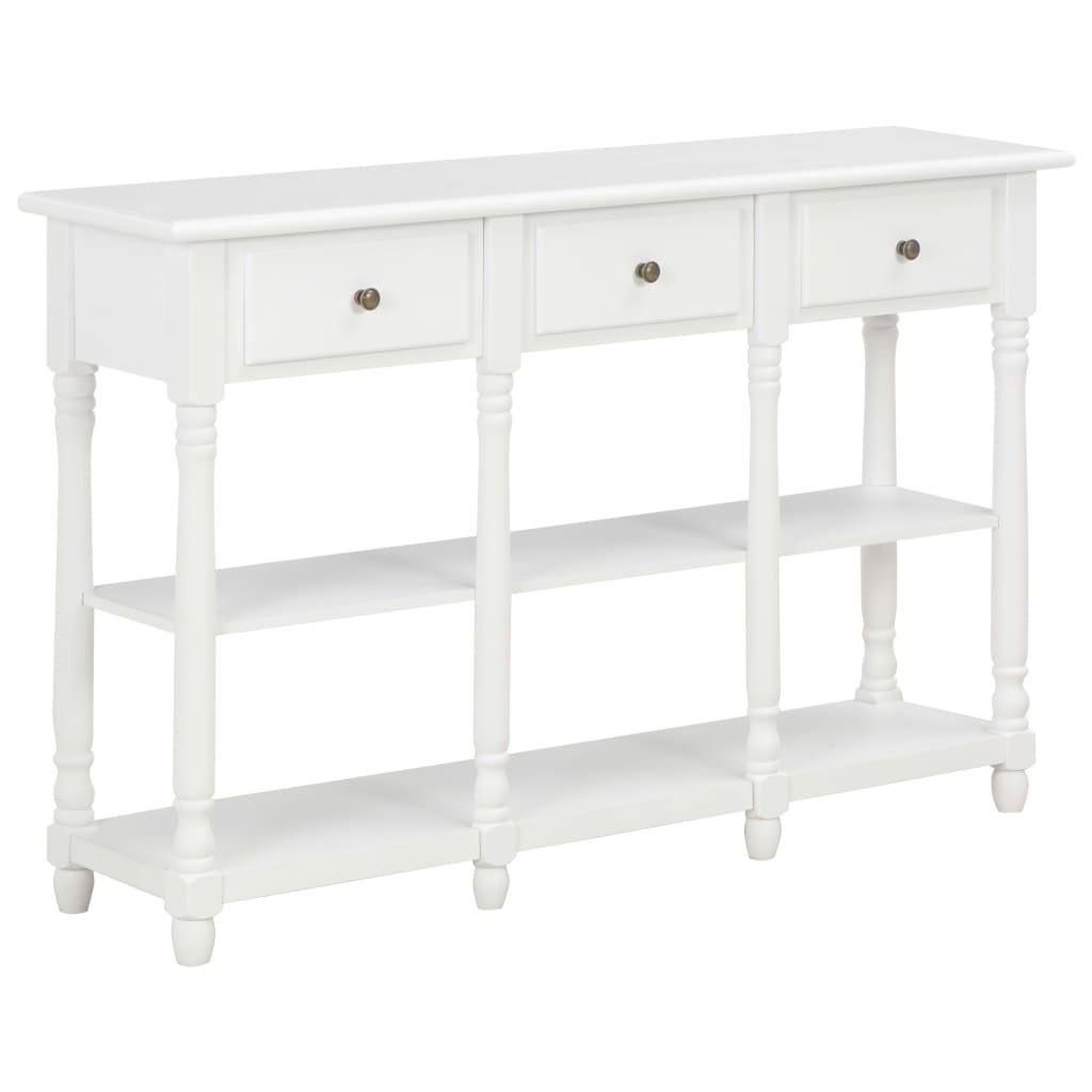 Tavolo Consolle Bianco 110x30x76 cm in Legno Multistrato 355222