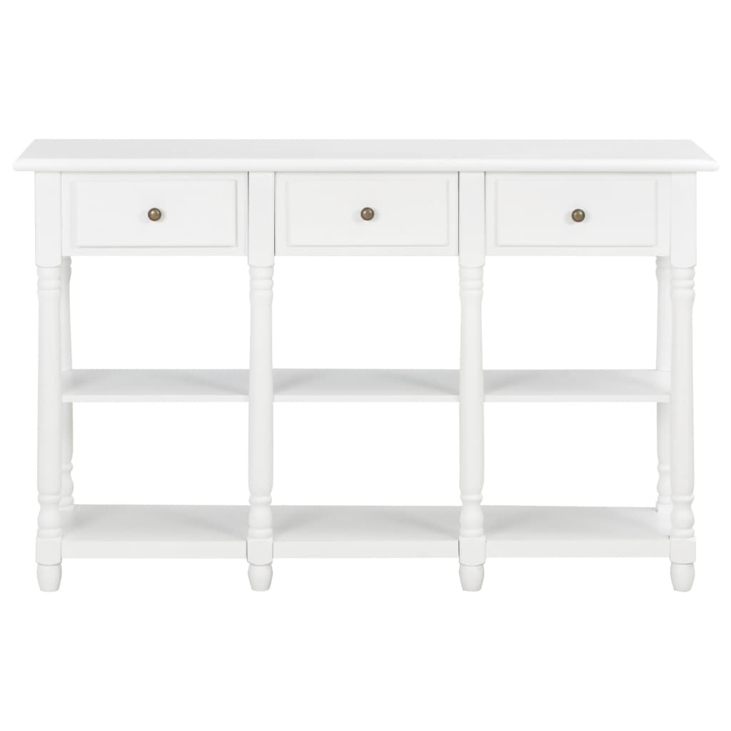 Tavolo Consolle Bianco 110x30x76 cm in Legno Multistrato 355222