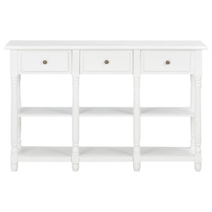 Tavolo Consolle Bianco 110x30x76 cm in Legno Multistrato 355222