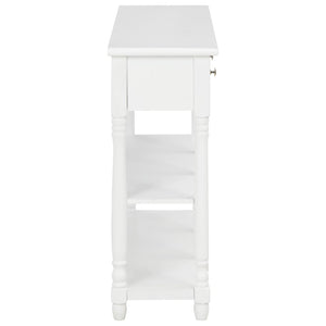 Tavolo Consolle Bianco 110x30x76 cm in Legno Multistrato 355222