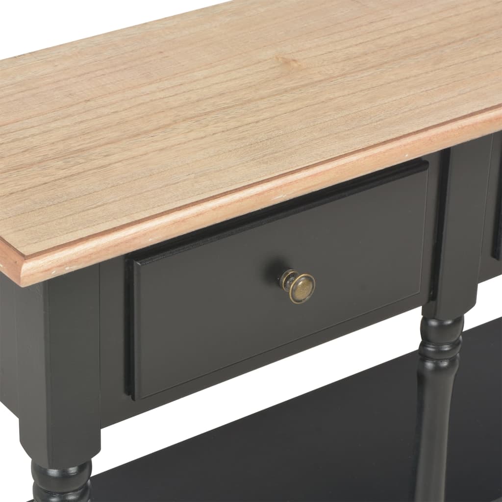 Tavolo Consolle Nero 110x30x76 cm in Legno Multistrato 354327