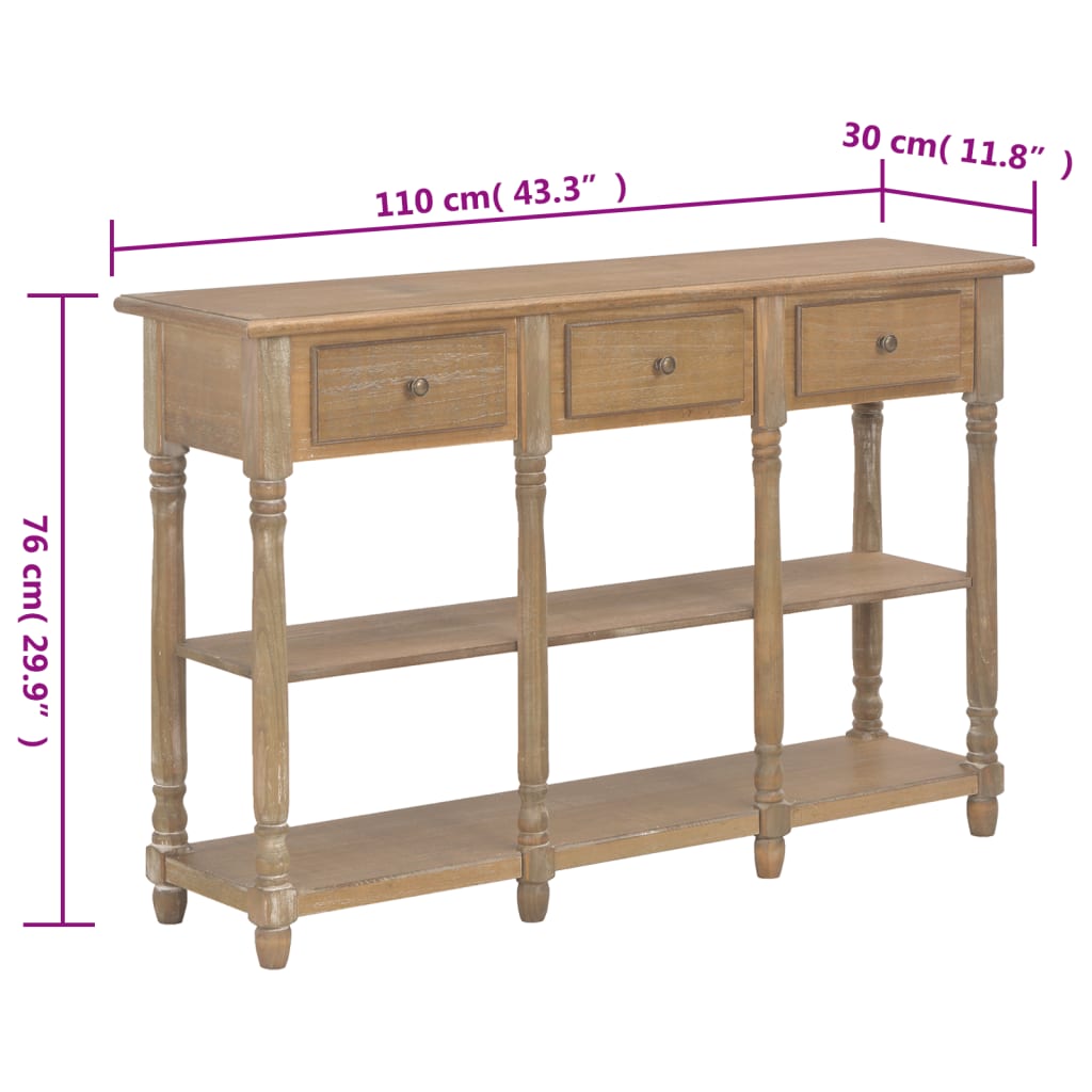 Tavolino Consolle 110x30x76 cm in Legno Multistrato 354328