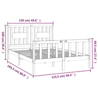 Giroletto con Testiera in Legno Massello di Pino 120x200 cm 3188161