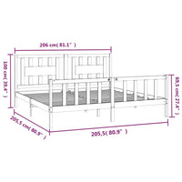 Giroletto con Testiera Miele Legno Massello di Pino 200x200 cm 3188189