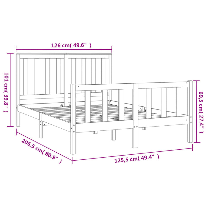 Giroletto senza Materasso 120x200 cm in Legno Massello di Pino 3188201