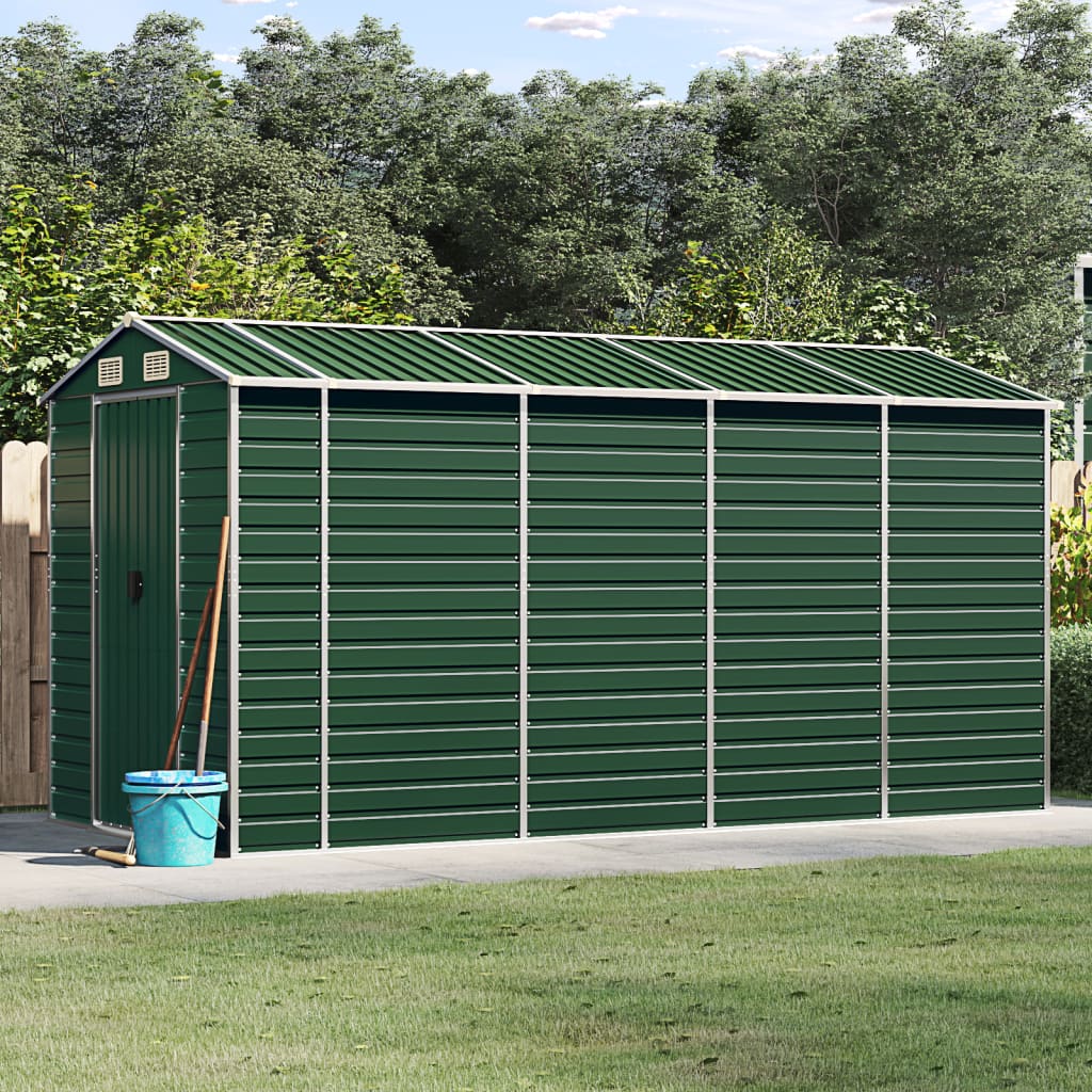 Capanno da Giardino Verde 191x385x198 cm in Acciaio Zincato 3188234