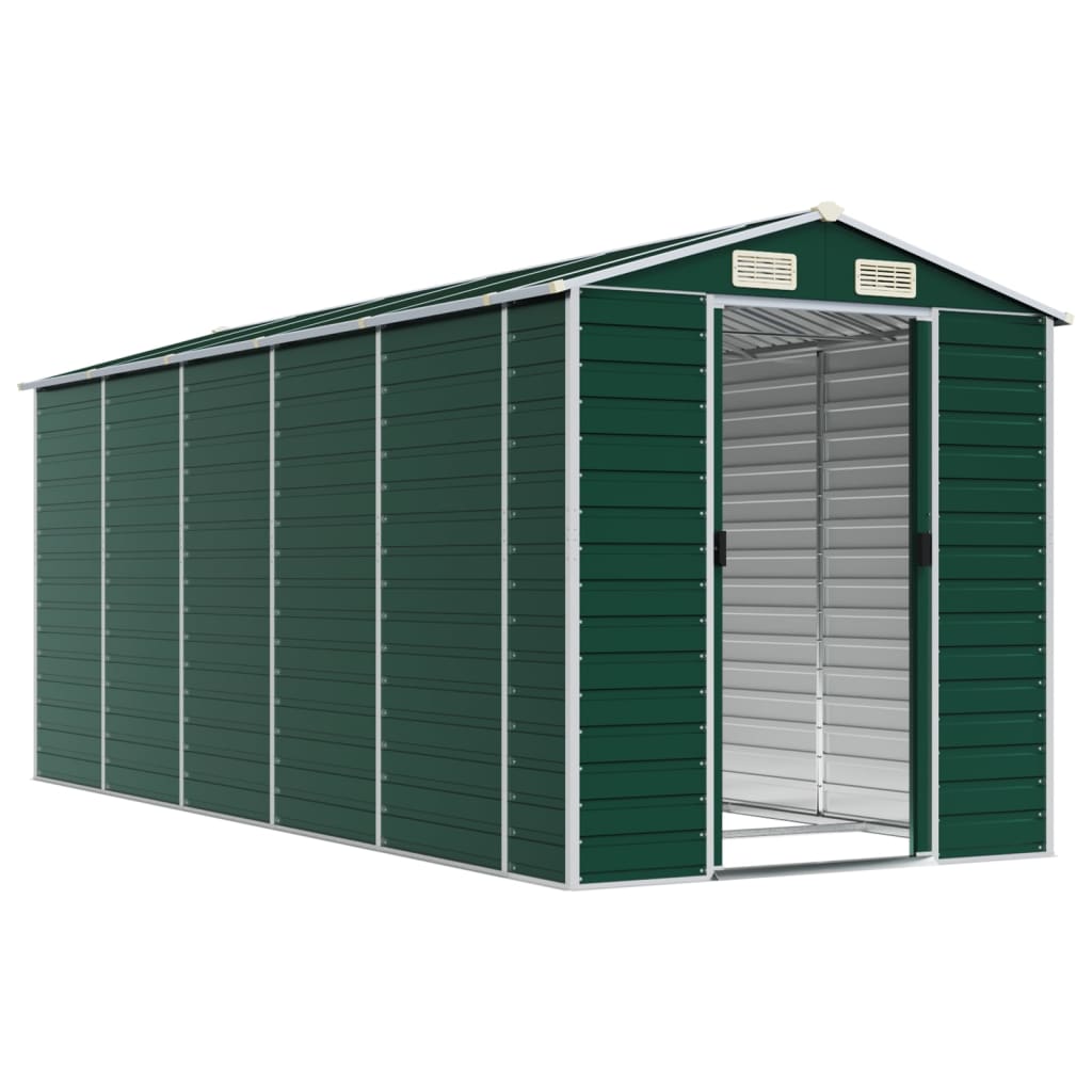 Capanno da Giardino Verde 191x470x198 cm in Acciaio Zincatocod mxl 122405