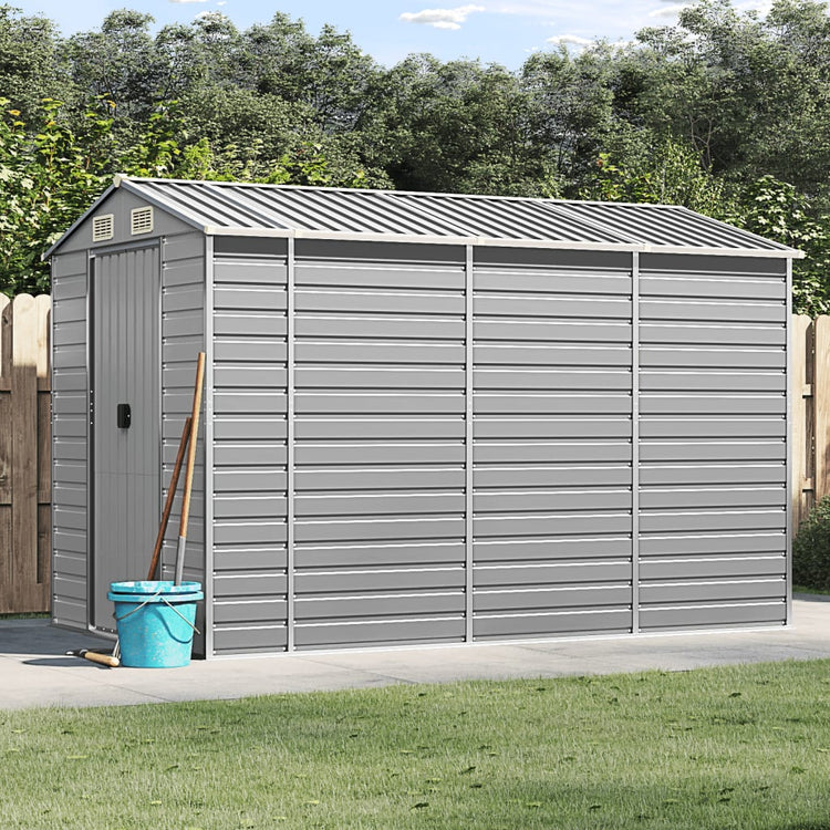 Capanno da Giardino Grigio Chiaro 191x300x198cm Acciaio Zincato 3188244