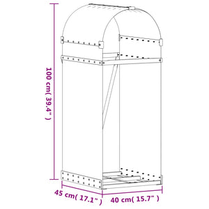 Portaceppi Antracite 40x45x100 cm in Acciaio Zincato 364557