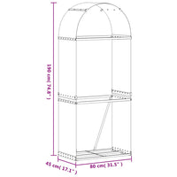 Portaceppi Antracite 80x45x190 cm in Acciaio Zincato 364560