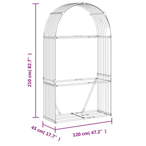 Portaceppi Marrone Chiaro 120x45x210 cm in Acciaio Zincato 364582