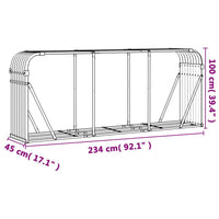 Portaceppi Marrone Chiaro 234x45x100 cm in Acciaio Zincato 364585