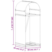 Portaceppi Argento 40x45x100 cm in Acciaio Zincato 364587